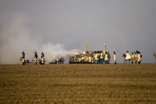 Miłośników historii w kostiumy wojskowe Austerlitz — Zdjęcie stockowe