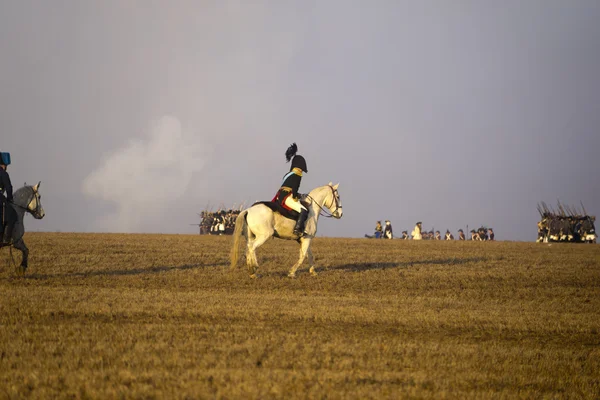 Askeri kostümleri Austerlitz geçmiş hayranları — Stok fotoğraf