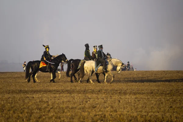 Miłośników historii w kostiumy wojskowe Austerlitz — Zdjęcie stockowe