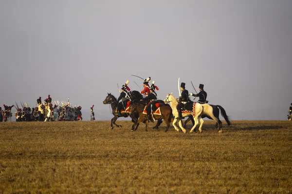 Miłośników historii w kostiumy wojskowe Austerlitz — Zdjęcie stockowe