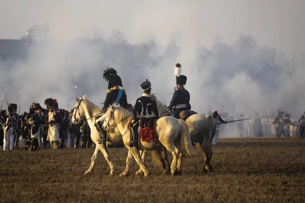 Miłośników historii w kostiumy wojskowe Austerlitz — Zdjęcie stockowe