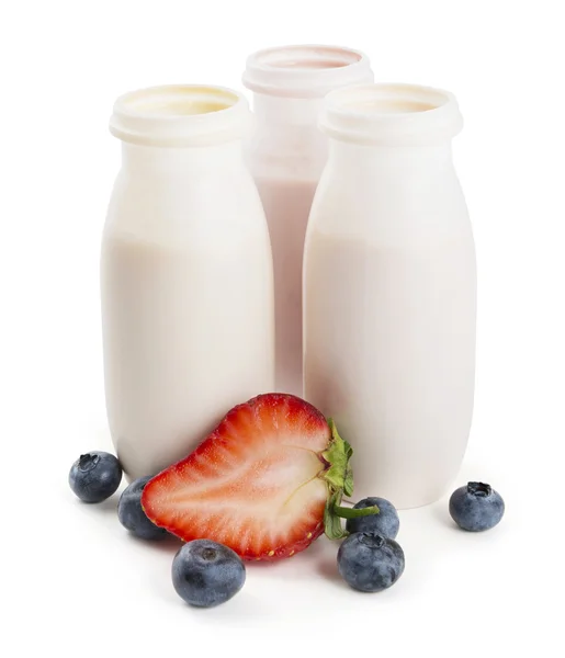 Beeren-Joghurt trinken — Stockfoto