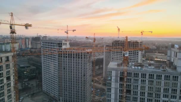 Techos Obra Atardecer — Vídeo de stock