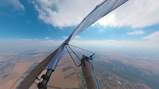 Extreme Sporten Deltavlieger Stijgt Grote Hoogte — Stockvideo