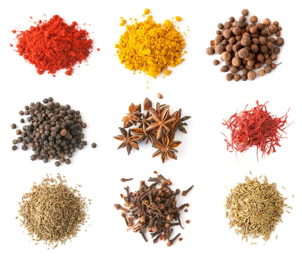 Spices set top view — Stock Photo, Image