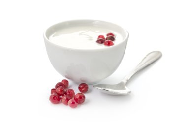 Yogurt with red berries clipart