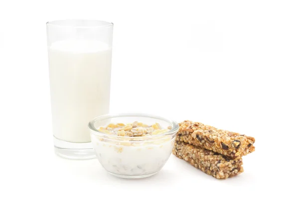 Milk and flakes — Stock Photo, Image