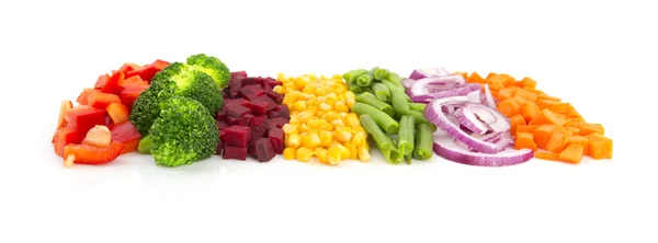 Línea de diferentes verduras — Foto de Stock