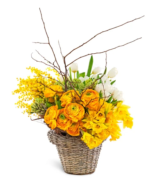 Blommor i korgen — Stockfoto