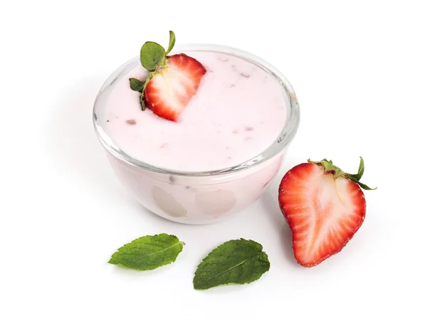 Jordgubbsyoghurt — Stockfoto