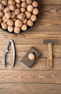 Fındıkkıran ve bir çekiç ve fındık