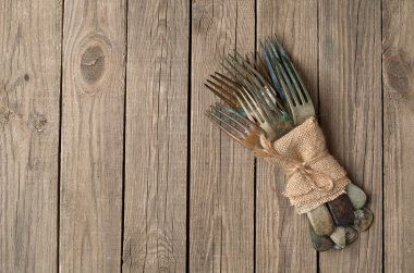 ahşap kurullarında Vintage çatal