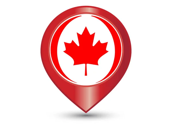 Locatie Pin Met Canada — Stockvector