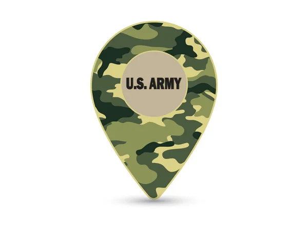 Location Icon Camouflage Texture Army — Stock Vector