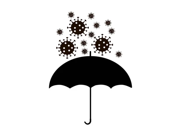 Silhouette Parapluie Virus Vecteur — Image vectorielle