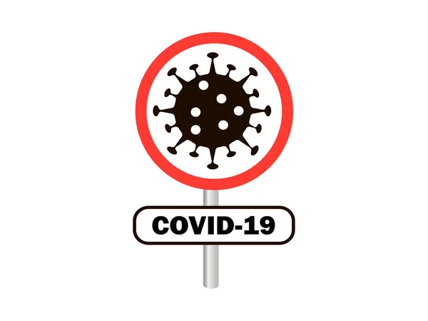 Coronavirus Form Road Sign Vector — Stock Vector