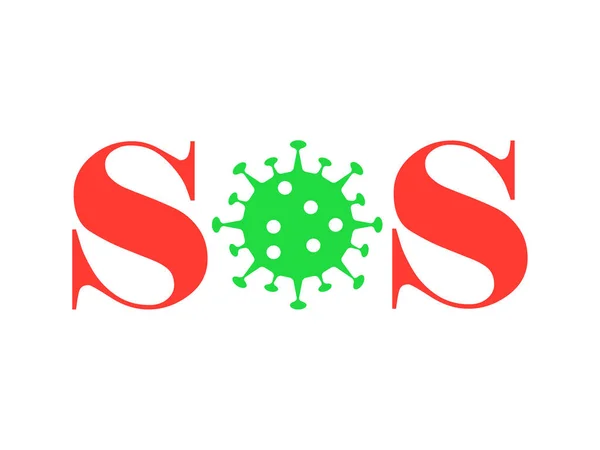 コロナウイルスSos記号 Vector — ストックベクタ