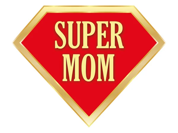 Super Mom Golden Text Vector — Stock Vector