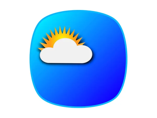 ベクトル 天気アプリのアイコンフラットスタイルのデザイン 気象アイコン 天気予報 太陽と雲 季節温度 気象と曇り 気候自然 空とアプリケーションインターフェイスのイラスト — ストックベクタ