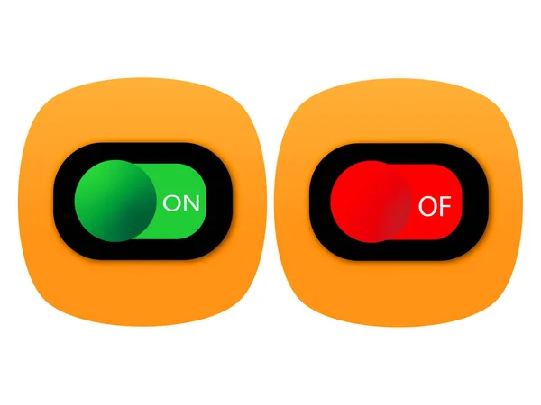 Toggle Switch Realistic Buttons Set Vector — Stock Vector