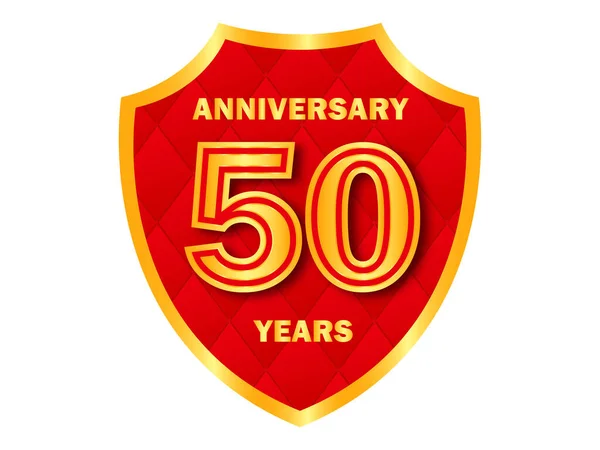 50周年記念ロゴタイプゴールデンベクトル画像 — ストックベクタ