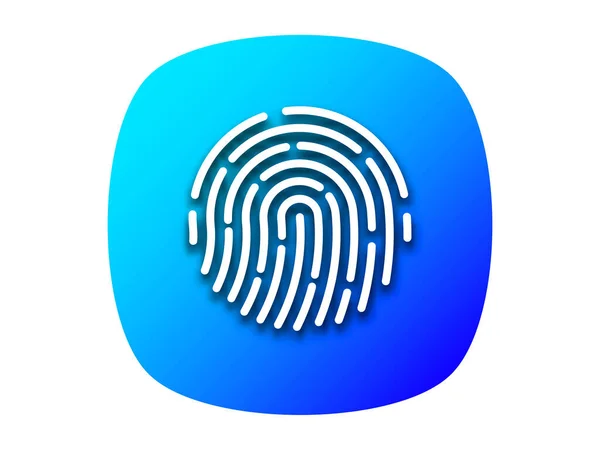 Idアプリのアイコン 指紋だ 個人情報保護の概念 — ストックベクタ