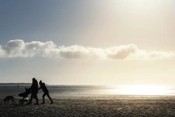 A fine autunno la spiaggia del Mare del Nord a Sankt Peter Ording — Foto Stock