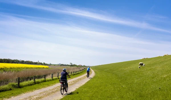 En cykeltur i norr tysk plains — Stockfoto