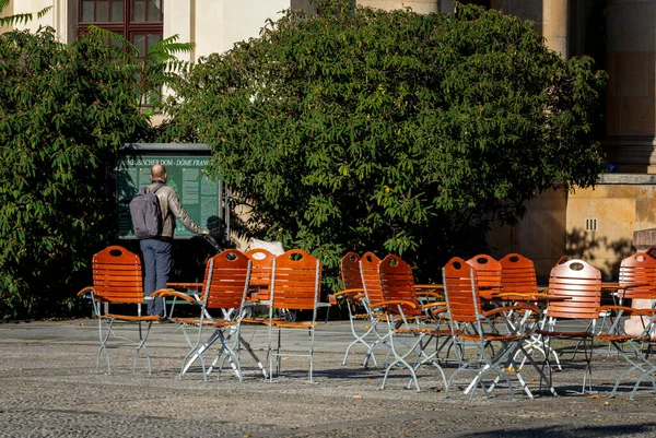 Γαστρονομία Γύρω Από Gendarmenmarkt Στην Πόλη Κατά Διάρκεια Του Νέου — Φωτογραφία Αρχείου