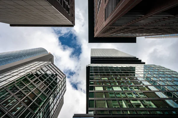 Architecture Skyscrapers City Banking District Frankfurt Main Hessen — Stock Photo, Image