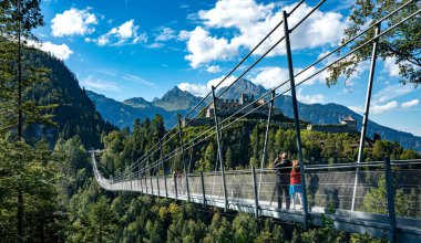 Suspension bridge highline 179 in Reutte Tirol, Austria clipart