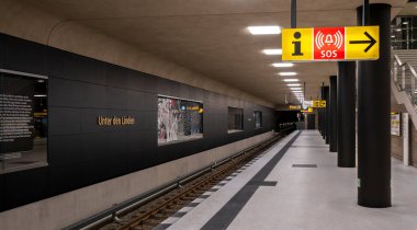 Berlin 'in yeni inşa edilen 5. hattındaki Linden metro istasyonuna kadar.