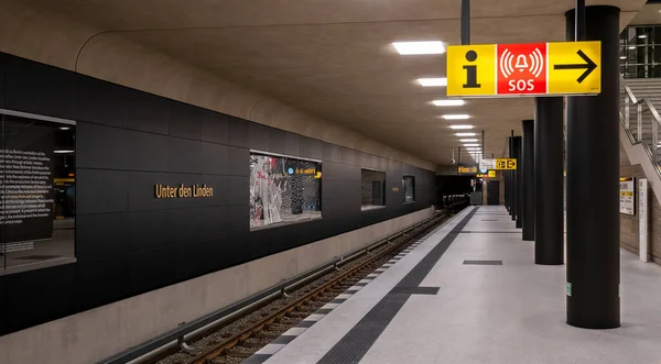 Unter Den Linden Metróállomás Újonnan Épült Vonalon Berlin Fővárosában — Stock Fotó