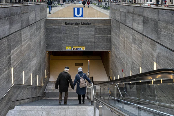Unter Den Linden Underground Station Newly Built Line Capital Berlin — Stock Photo, Image