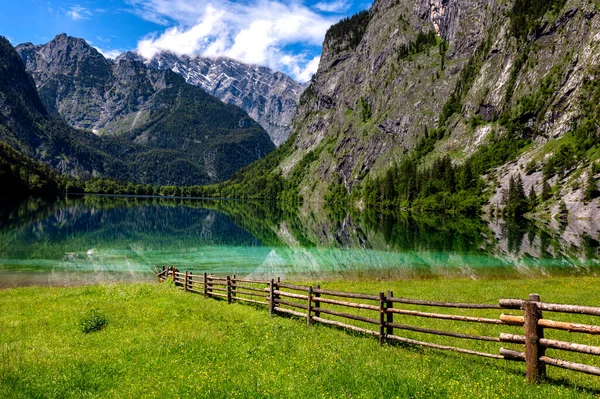 Landschaft Obersee Und Jenner Bayerischen Naturschutzgebiet Rund Den Knigssee Deutschland — Stockfoto