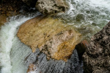 running water in a small gorge in the Pllat gorge