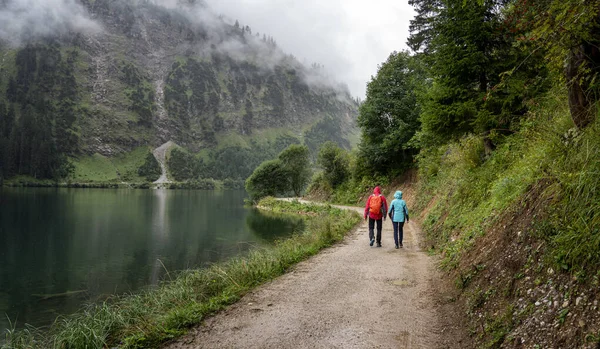 Paisaje Vilsalpsee Tirol Tiempo Lluvioso Niebla Con Nubes Austria —  Fotos de Stock