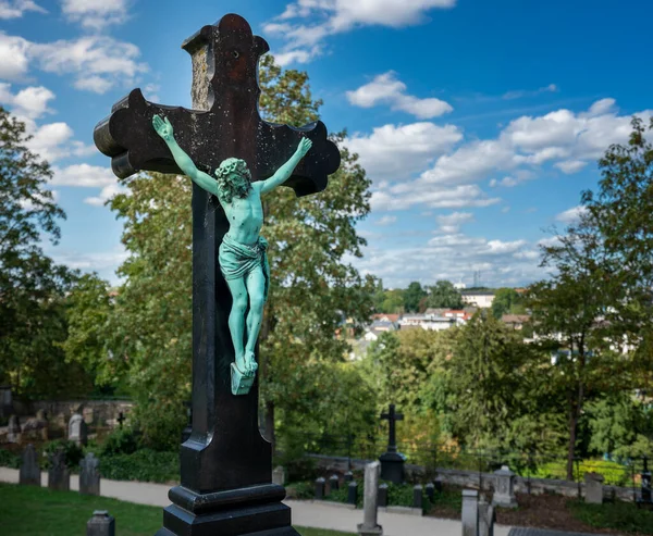 Croce Cristiana Cimitero Germania — Foto Stock