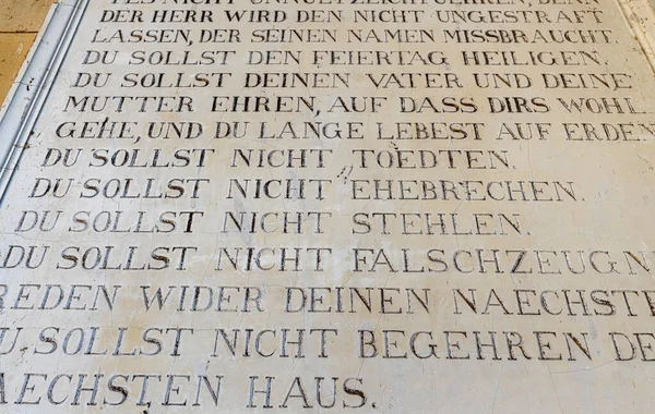 Inscription Commandments God Friedenskirche — Stock fotografie