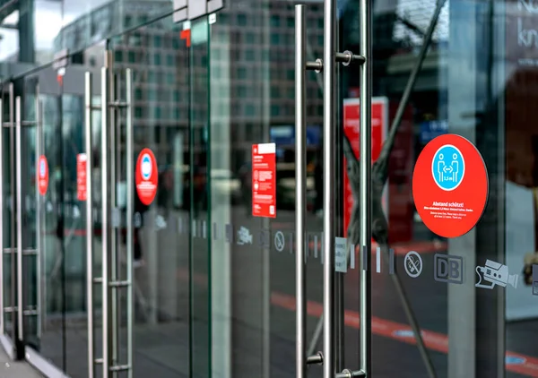 Corona Hygiene Concept Main Train Station Berlin Germany — Stock Photo, Image