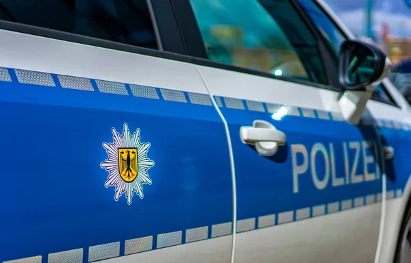 Veicoli Della Polizia Federale Della Polizia Berlino Nel Traffico Berlino — Foto Stock