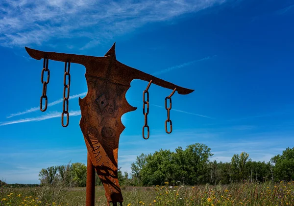 Rusty Scarecrow Graefenhainichen Saxony Anhalt Germany — Stock Photo, Image