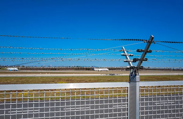 Security Fence Airport Frankfurt Main — Stock Photo, Image