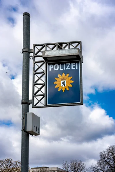 Polícia Berlim Trânsito Rodoviário — Fotografia de Stock