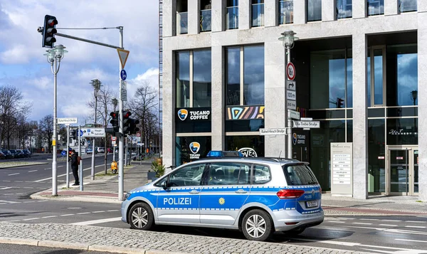 Guardia Policía Berlín Tráfico Por Carretera — Foto de Stock