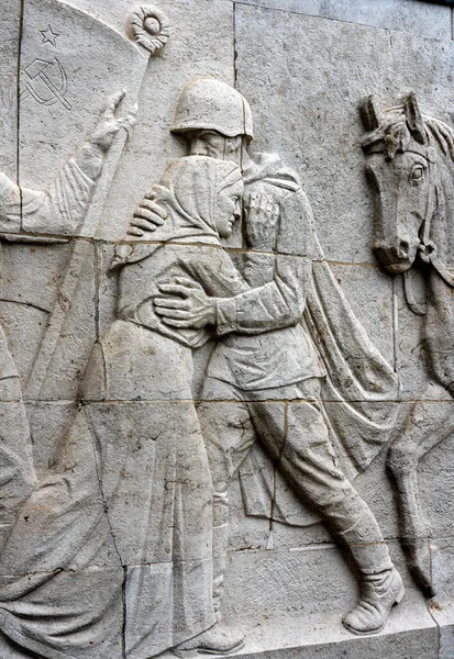 Stone Picture Panels Soviet Memorial Treptower Park Berlin — Stock Photo, Image