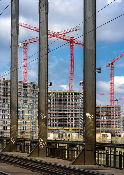 Housing Construction Frankfurt Ostend Deutschherrnbrcke — Stock Photo, Image