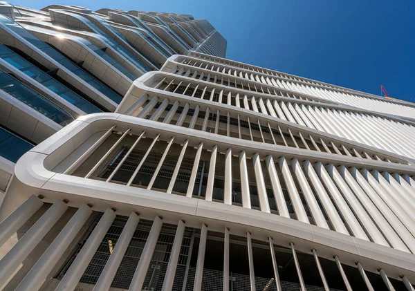 Skyscrapers Banks Modern Architecture Downtown Frankfurt Main Germany — Stock Photo, Image