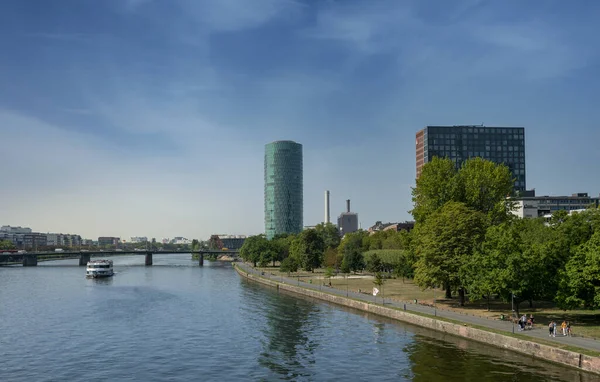 Banky Další Výškové Budovy Metropoli Hesenska Frankfurtu Nad Mohanem Německo — Stock fotografie