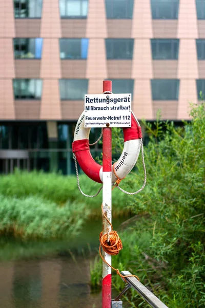 Rettungsring Der Berliner Feuerwehr Wasserbecken Potsdamer Platz — Stockfoto